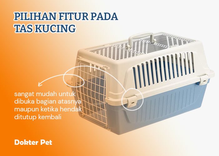 tas kucing dengan penutup pintu samping