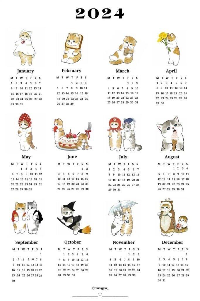 kalender gambar kucing